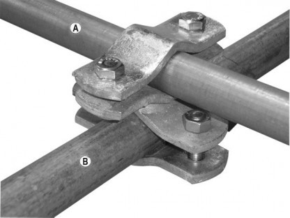 Kryssklämma universal lätt A¾" x B¾" , med 4 bult M8x30 pris/10st/paket