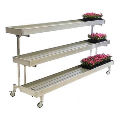 Butiksbord robust aluminium med hjul Modell A 2055x850x1500 mm